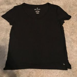 Plain black v-neck tee